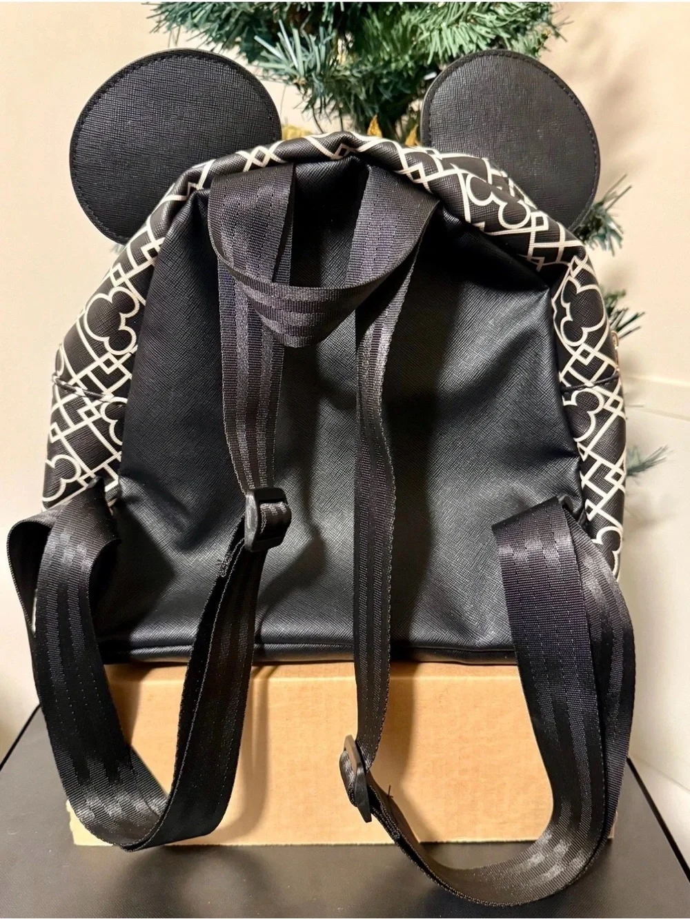Black Mickey Ear Pattern Mini Backpack - Disney-Inspired Women Bag
